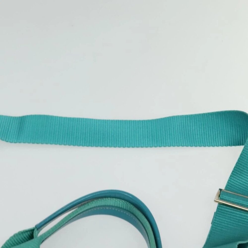 PRADA Tote Bag Nylon 2way Turquoise Blue Silver Auth ti3401 - Picture 11 of 16